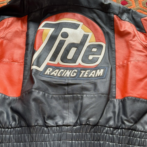 MAKE OFFER! Tide Racing Team Leather Jacket Men's Small/Med coat - Picture 10 of 11
